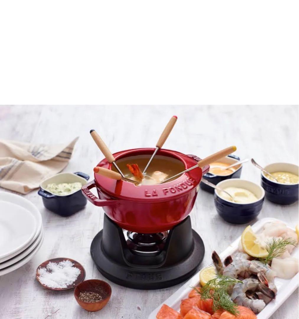 ストウブ(Staub) フォンデュセット 黒 16cm 鋳鉄
