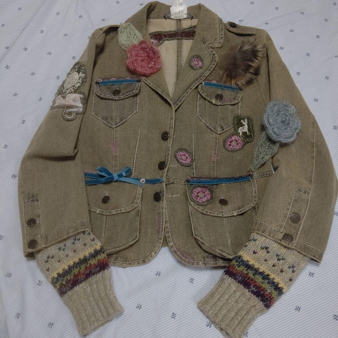 花等のモチーフ付きカジュアルジャケット イタリア製 TricotChic