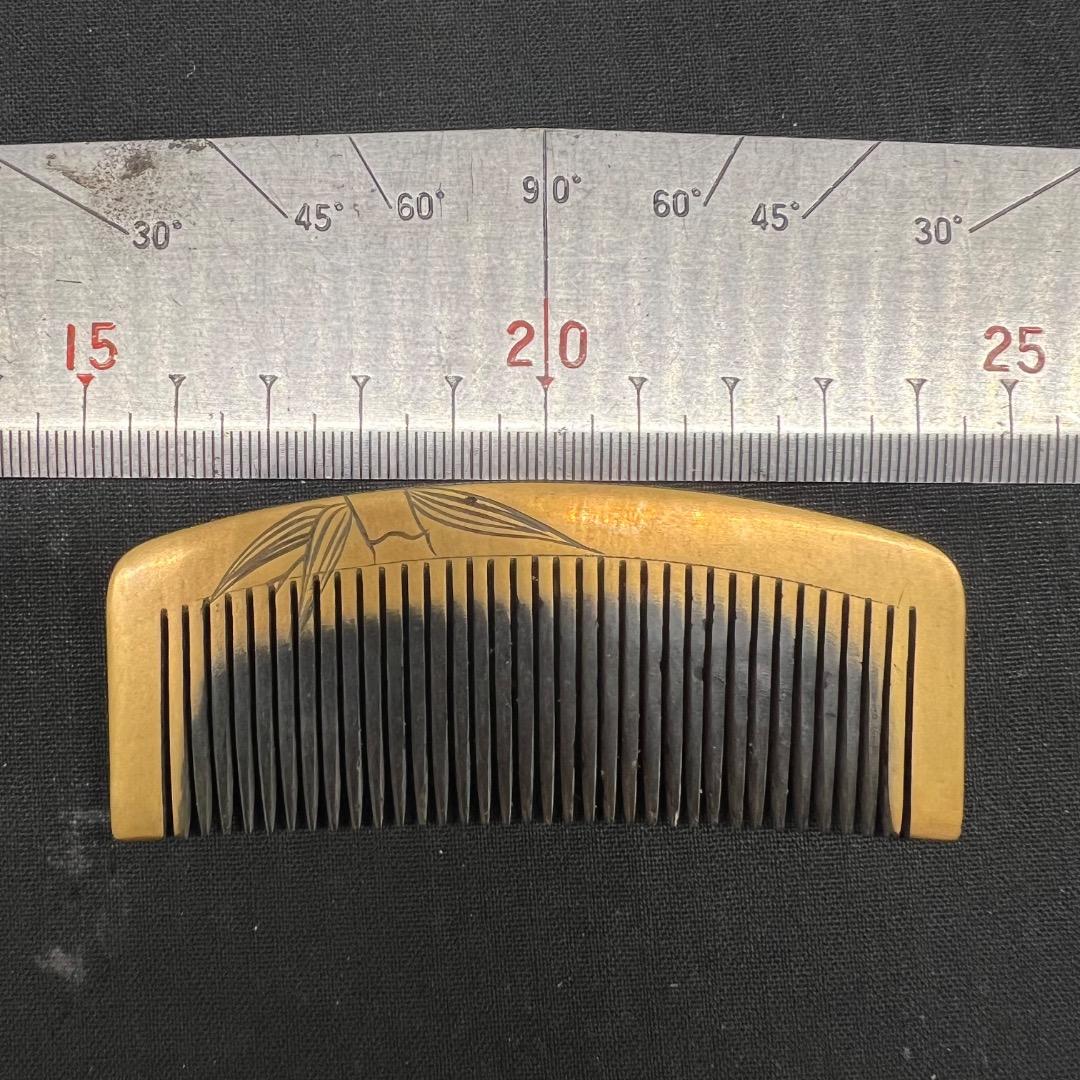 〇Cb左1124 昭和レトロ 本べっこう くし コーム ケース付