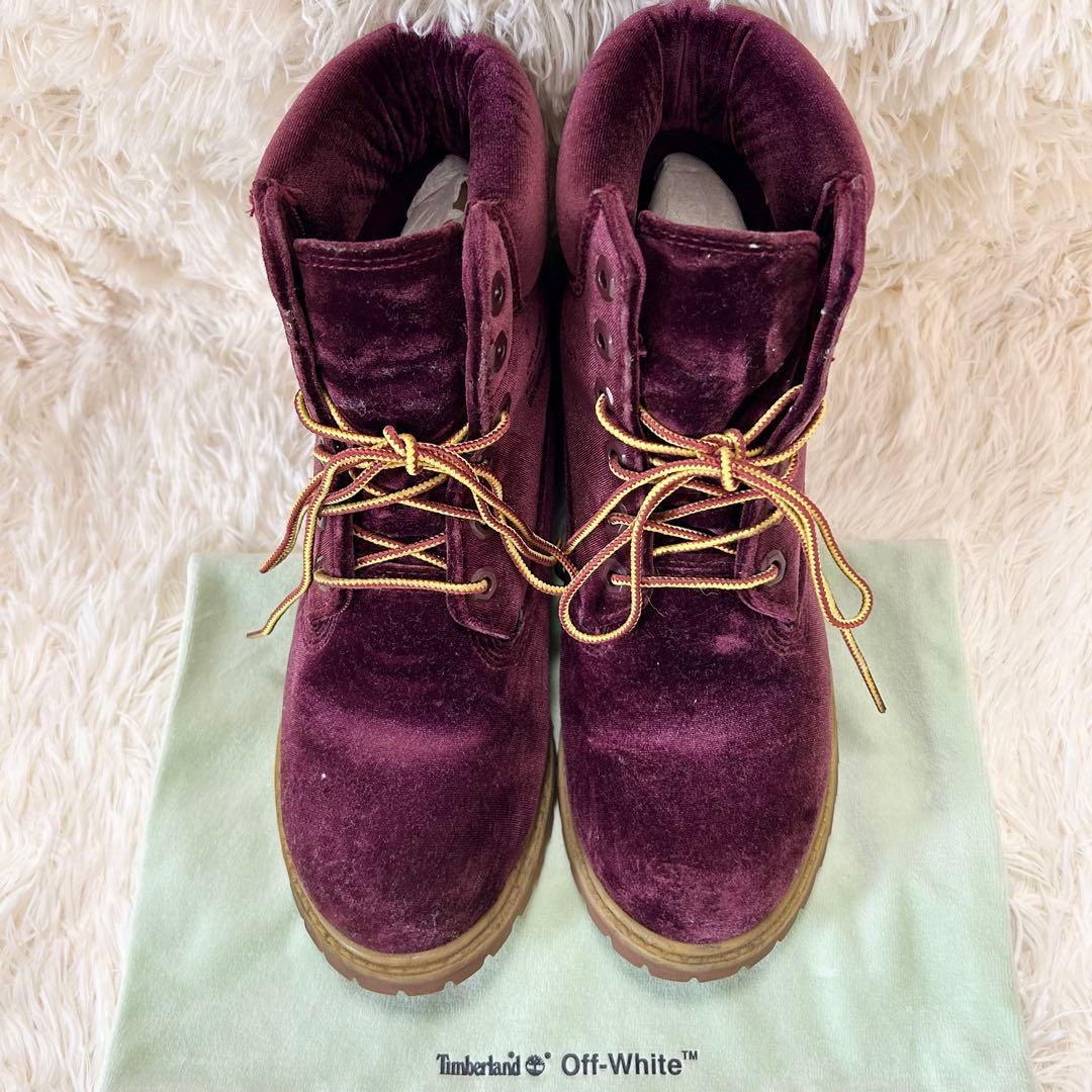 H*売様 ✨極美品✨Timberland×OFF-WHITE ベルベット 6ホー