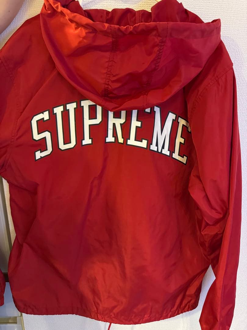 Champion Supreme コラボ 赤 ナイロンジャケット L