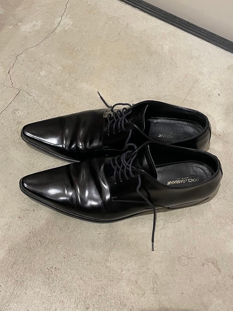 Gackt様専ブラックレザードレスシューズ ポインテッドトゥ