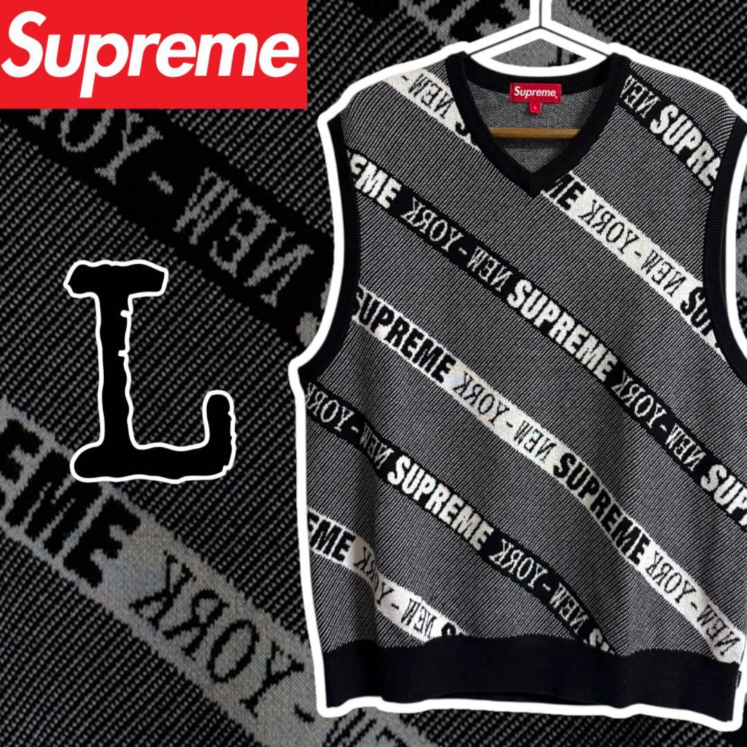 22SS Stripe Sweater Vest/ストライプニットベスト