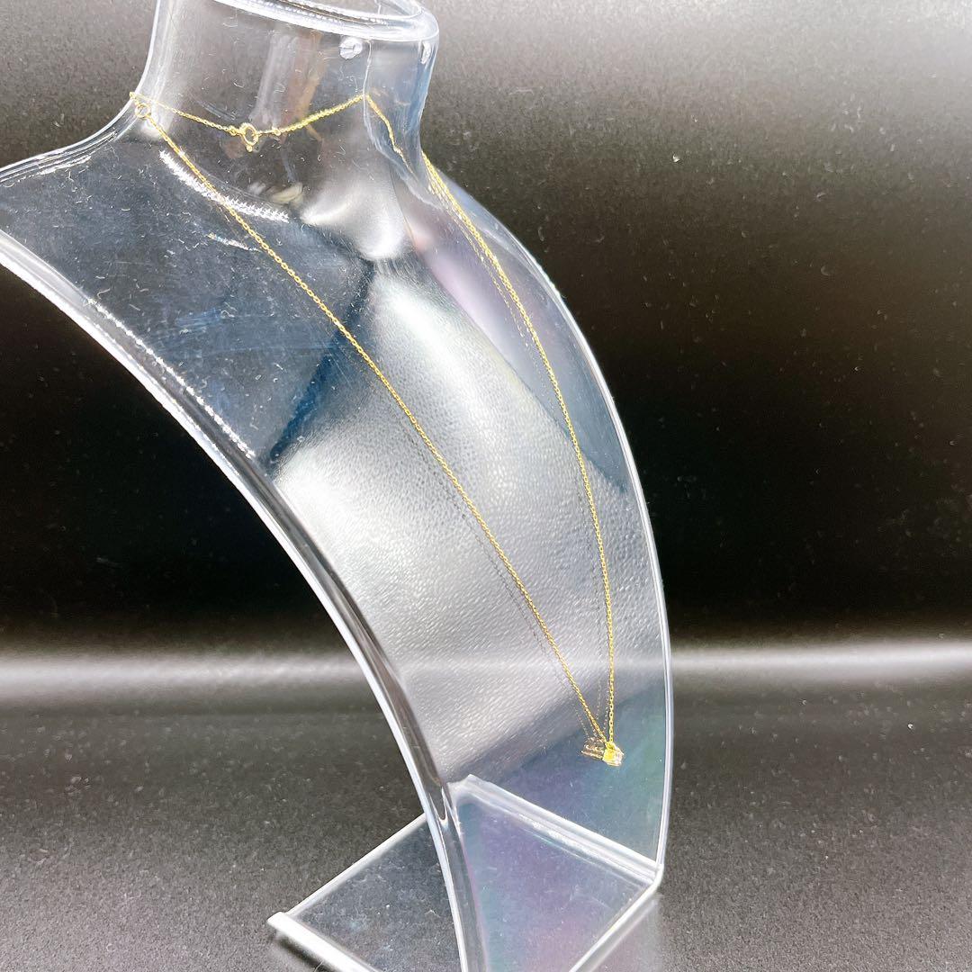 【ete】エテK18 ダイヤモンドネックレス 0.1ct 一粒ダイヤ ゴールド