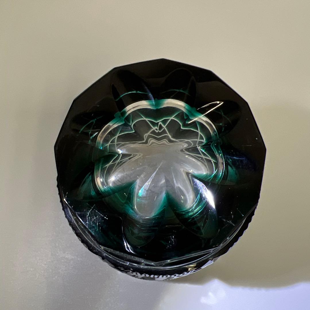 島津磯斉　薩摩切子オールドファッションタンブラー　共箱　東Y7-1203☆1F