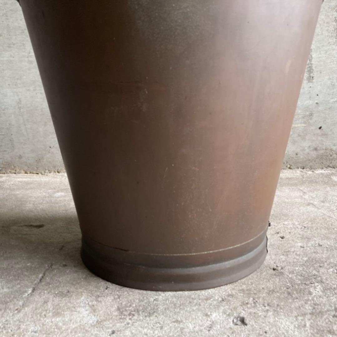 古い味のある銅製のバケツ 桶 花器 置物 オブジェ レトロ ヴィンテージ