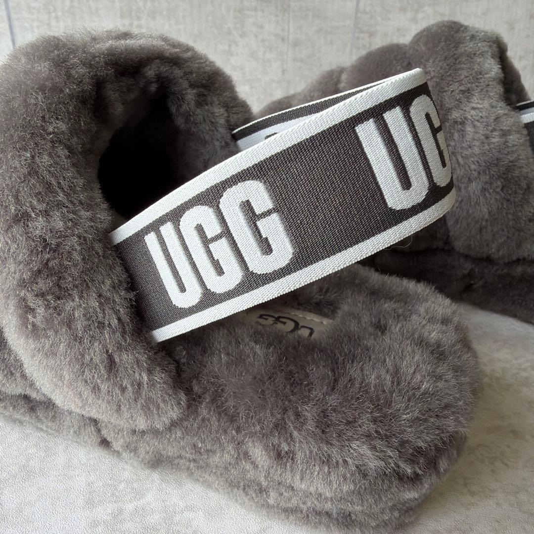 ⭐️未使用⭐️UGG アグ フラッフイヤー スライド サンダル 23cm グレー
