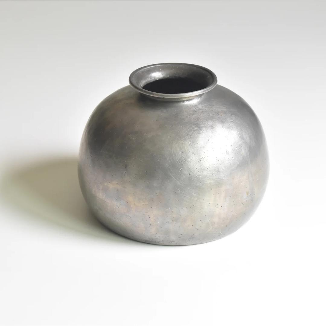 フランスアンティーク　ピューター フラワーベース　フラワーポット　ブロカント