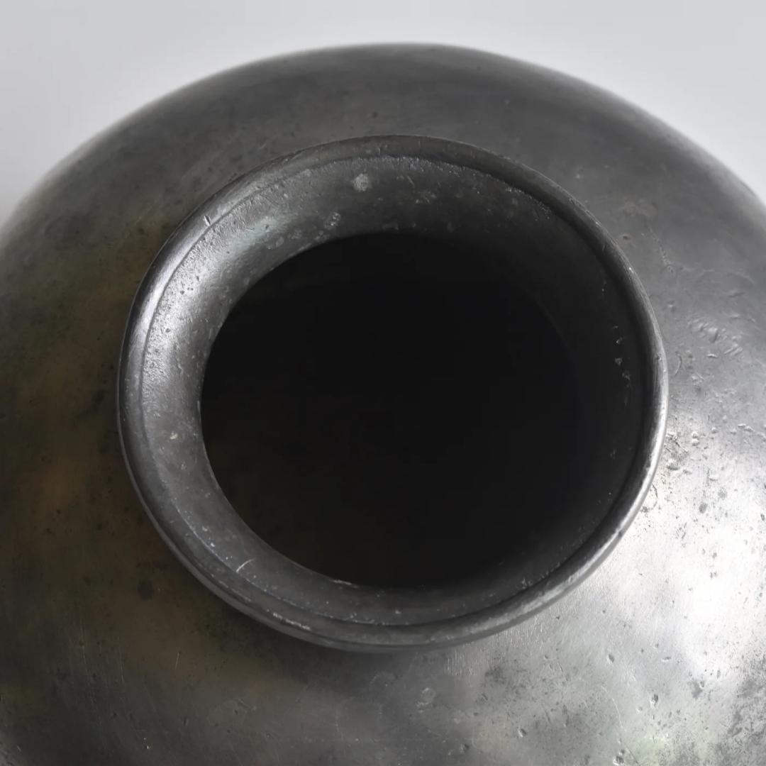 フランスアンティーク　ピューター フラワーベース　フラワーポット　ブロカント