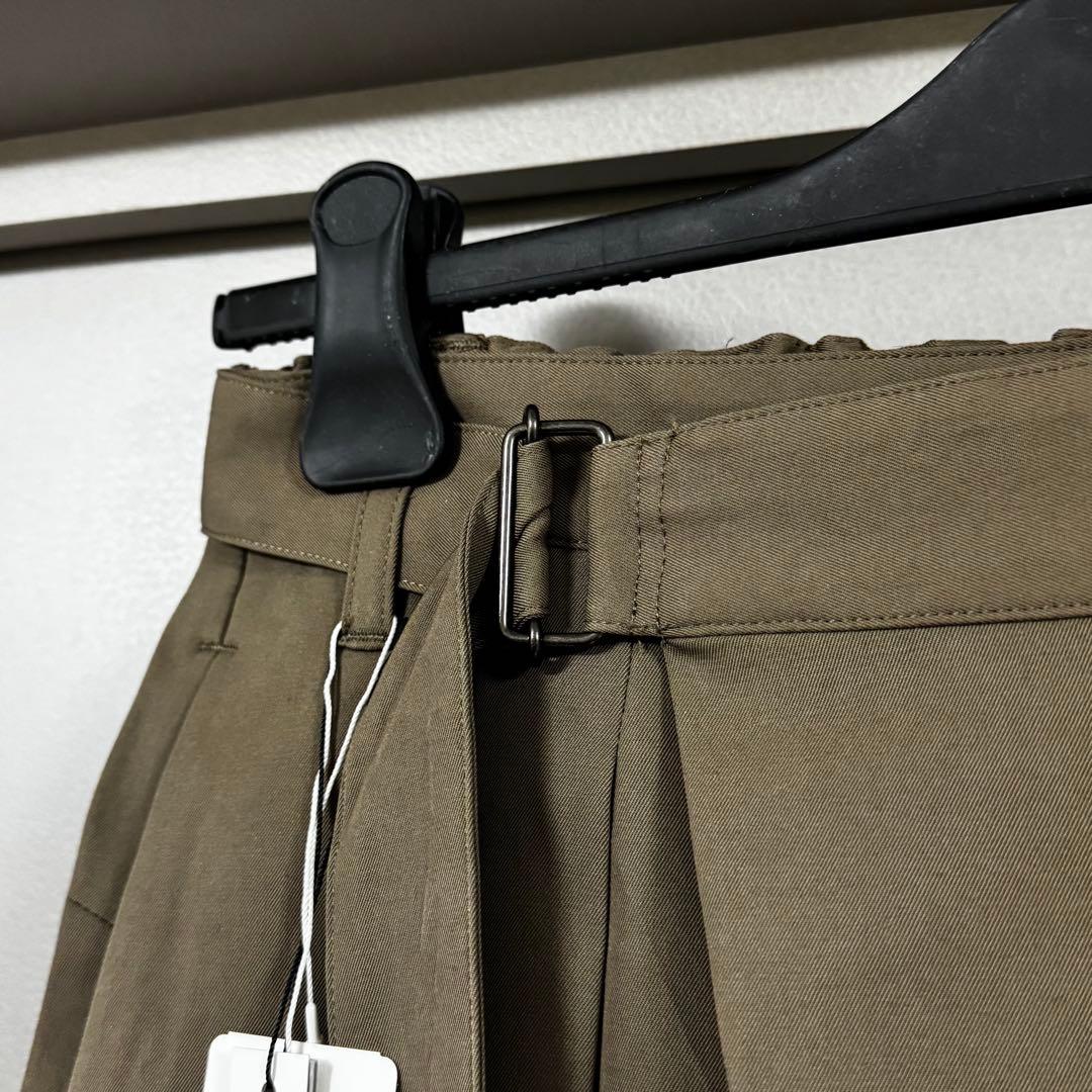 KAZUYUKI KUMAGAI 80/2 強撚ギャバ ベルト付ラップパンツ