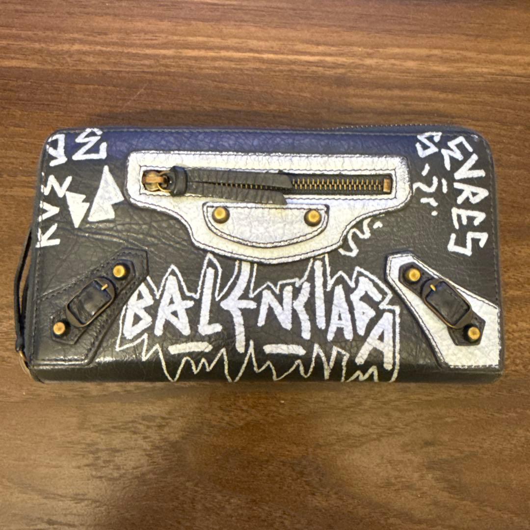 超希少　BALANCIAGA シティ　グラフィティ　長財布　グレー