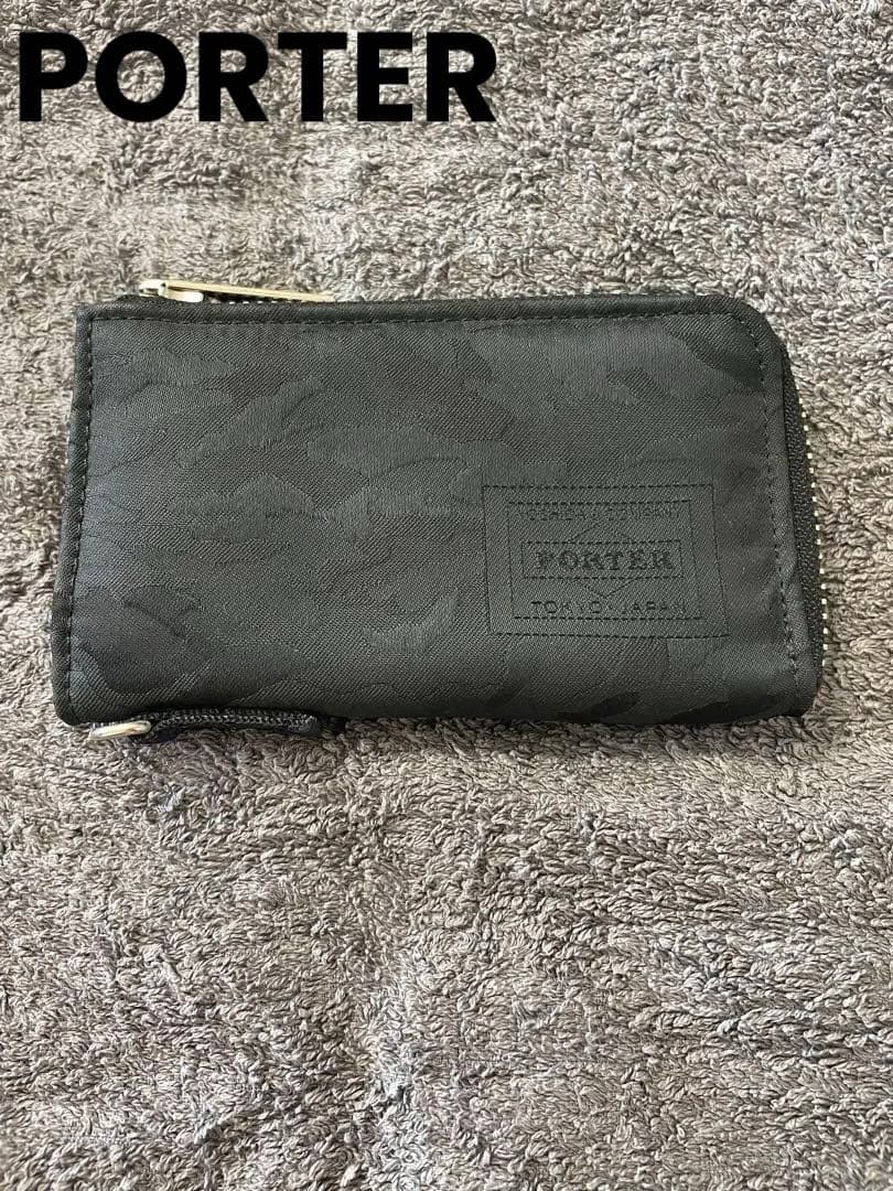 ポーター　トライバルカモ　ギリーＬ字型ジップキーケース