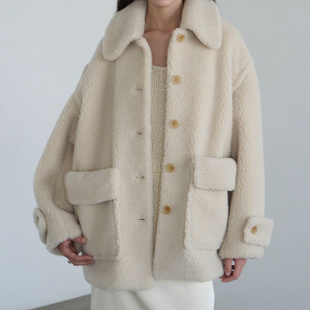 【CLANE】RIDGE POCKET BOA OVER COATボアコート