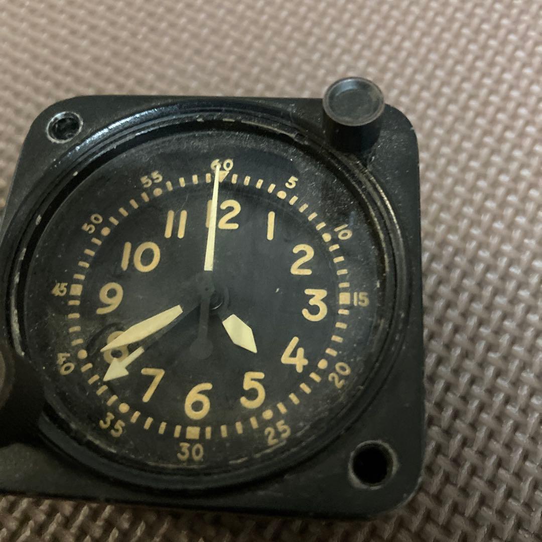 米国用航空機コックピットクロックウォルサム手巻き稼働中