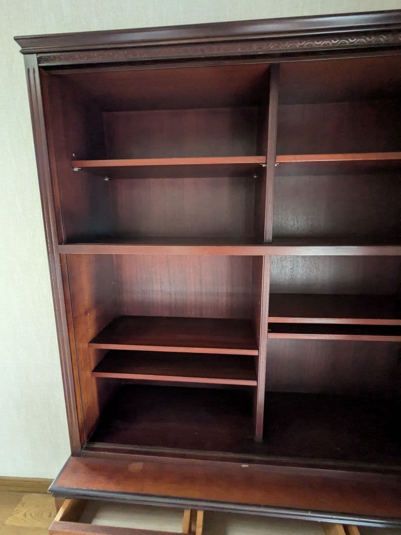 1/末まで限定お値下げ★☆アンティーク　天然無垢本棚　昭和レトロ　上下分割可能