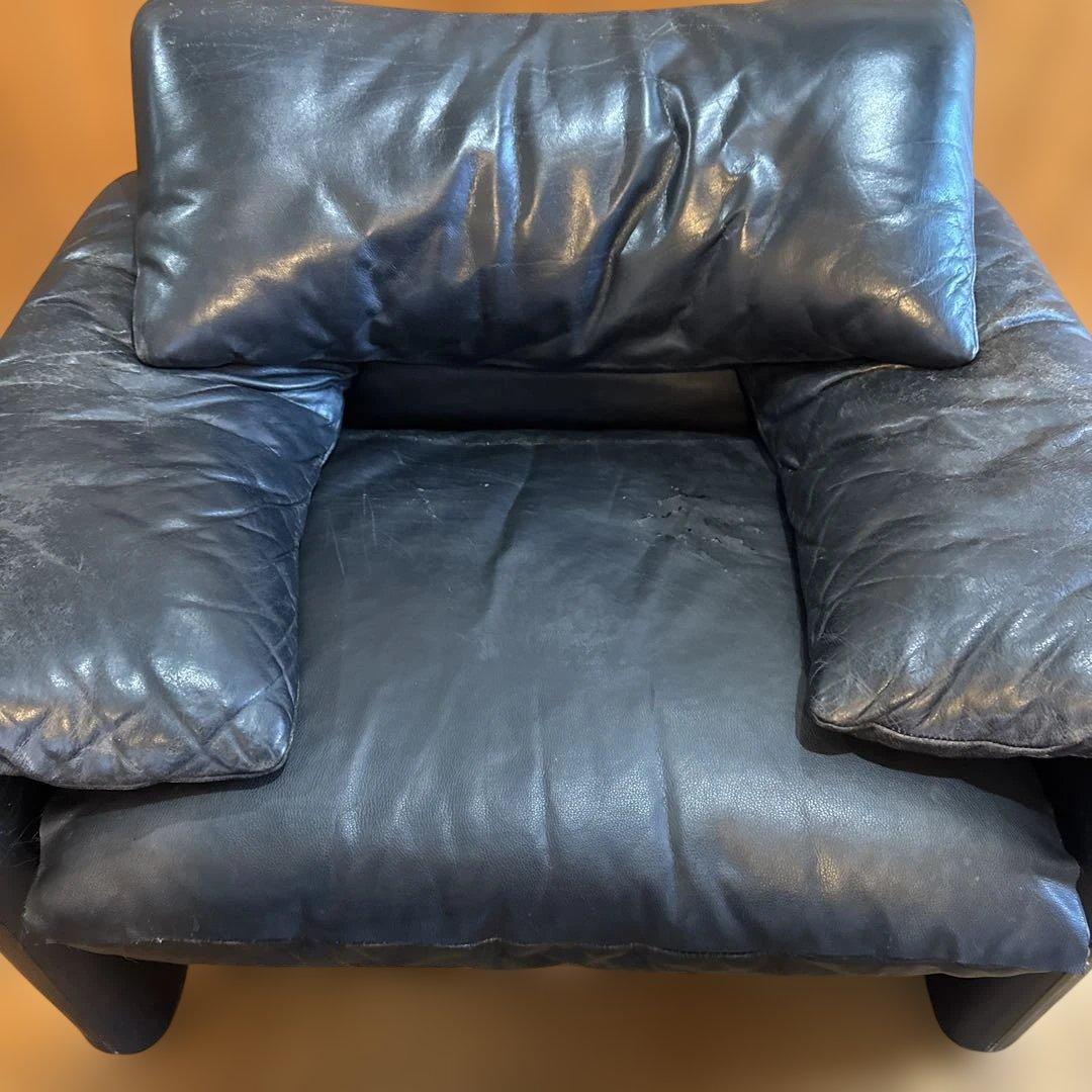 ぼ*ん様 カッシーナ マラルンガ 本革 一人掛けソファ