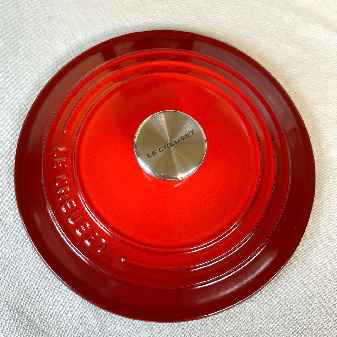 ル・クルーゼ　ココットロンド　チェリーレッド　22cm