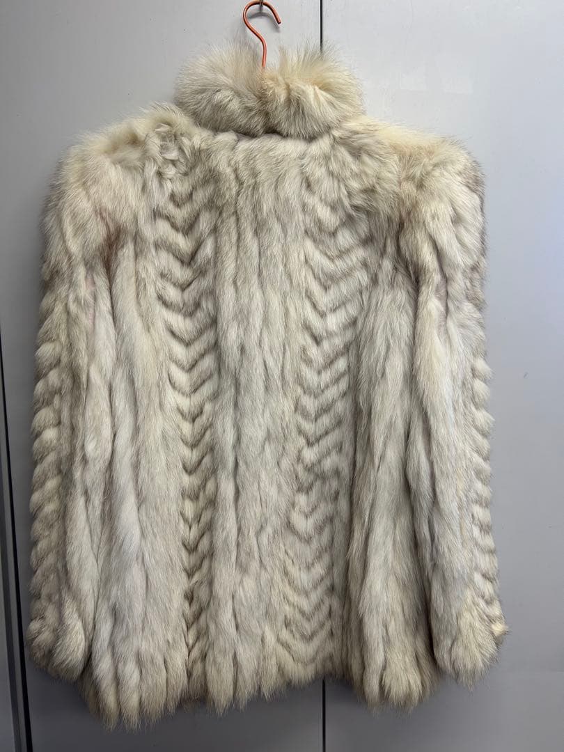 SAGA FOXサガフォックス★リアルファー コート 女優襟 9号　ホワイト