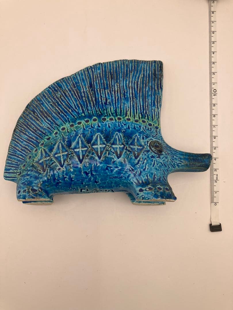 ビトッシ　リミニブルー　ヤマアラシ　陶器置物　Y