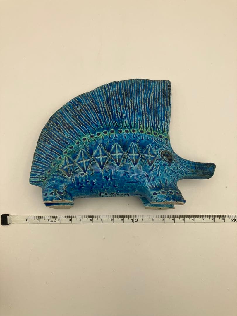 ビトッシ　リミニブルー　ヤマアラシ　陶器置物　Y