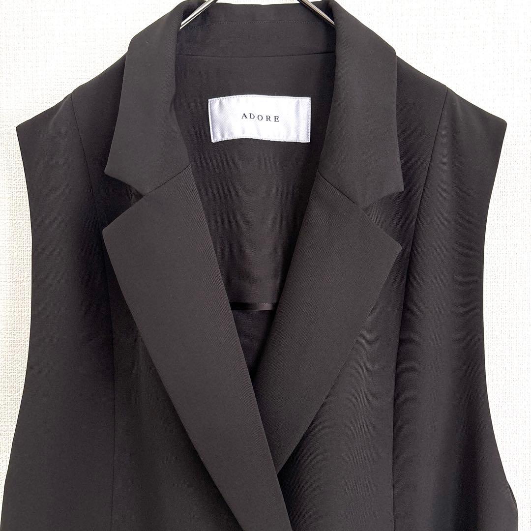 02240-4 ADORE バックサテンクレープジレ　ジャケット　ベスト 38