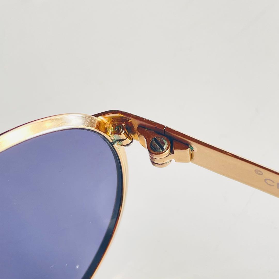 CHANEL シャネル オーバル サングラス ゴールド 度なし ブルーレンズ