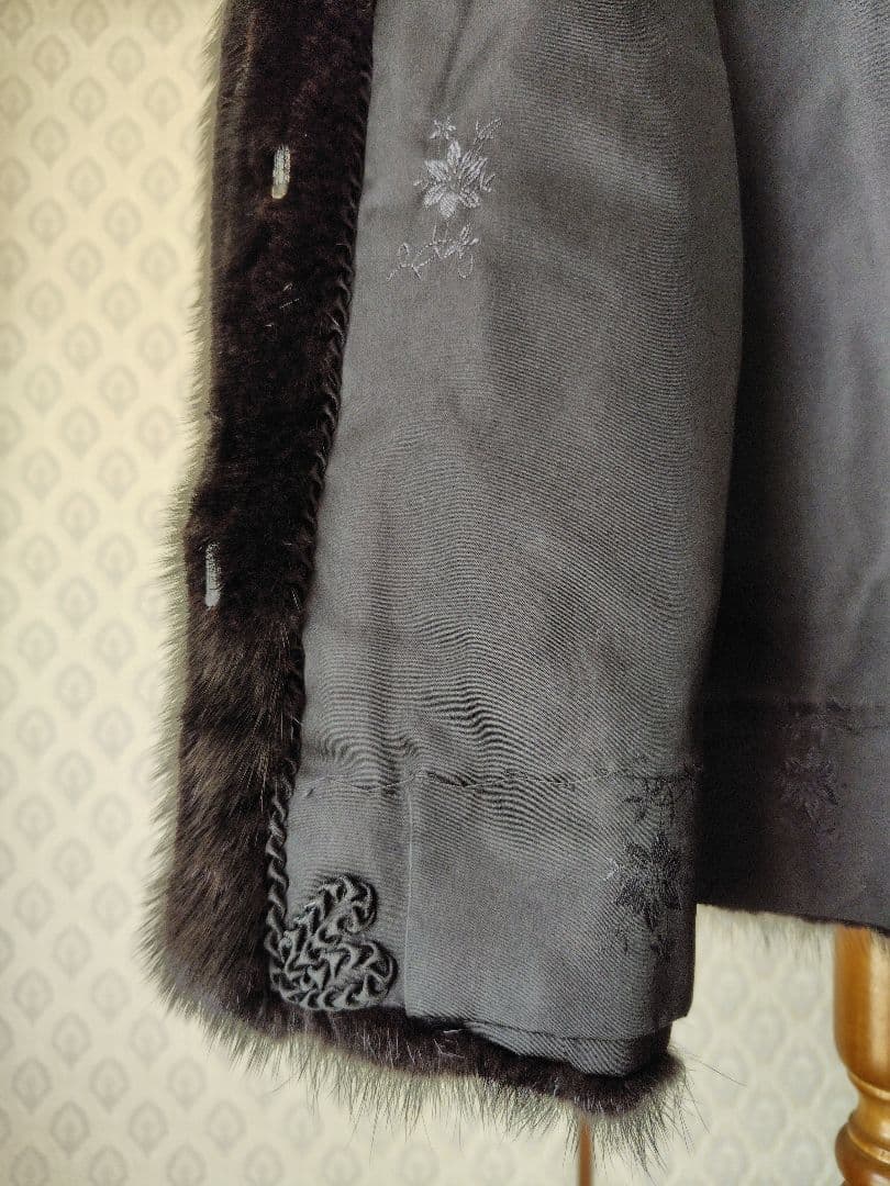 ミンク毛皮コート　ブラック　※名前刺繍あり