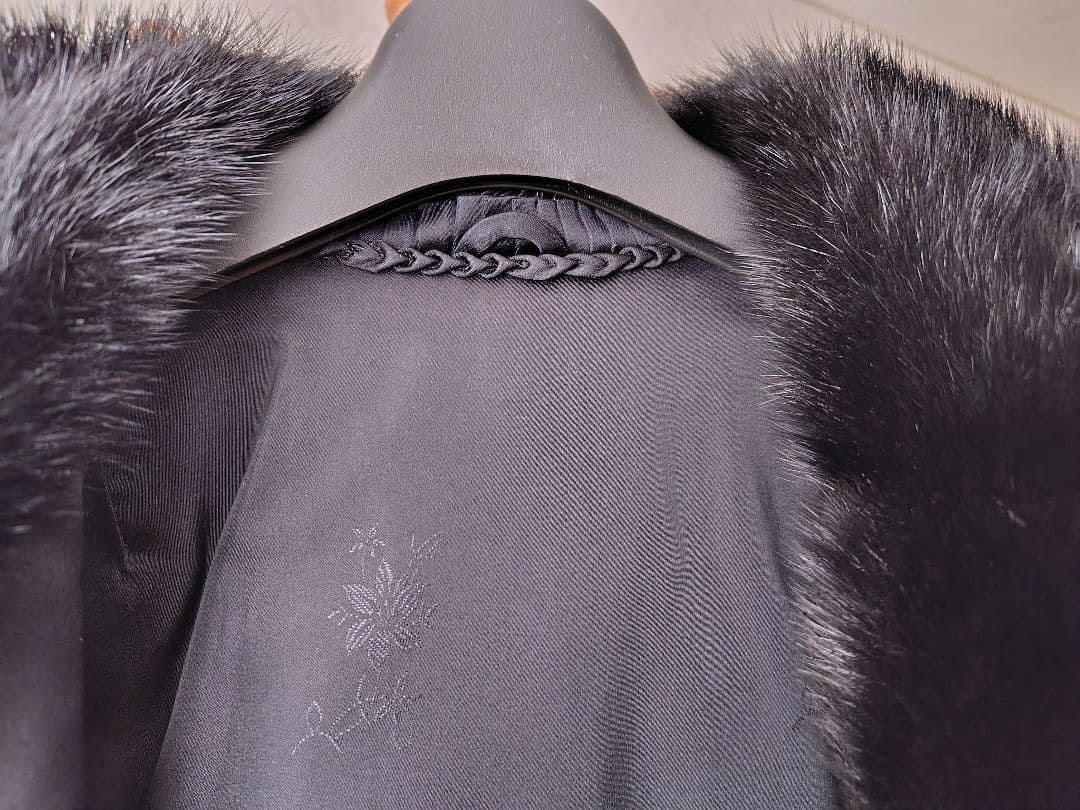 ミンク毛皮コート　ブラック　※名前刺繍あり