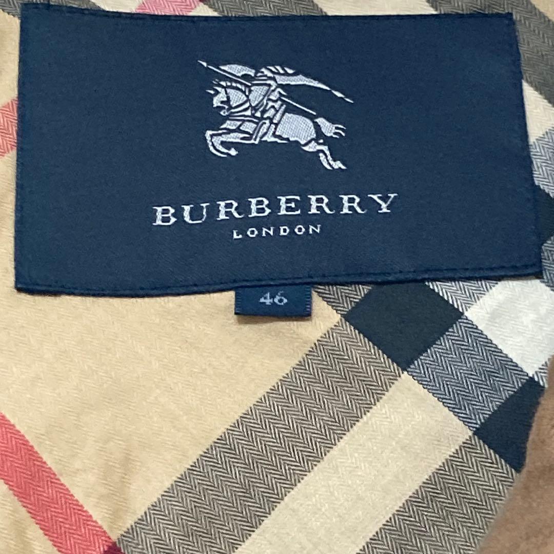 バーバリーロンドン✨モッズコート　46 大きいサイズ　茶　メガチェック　フード