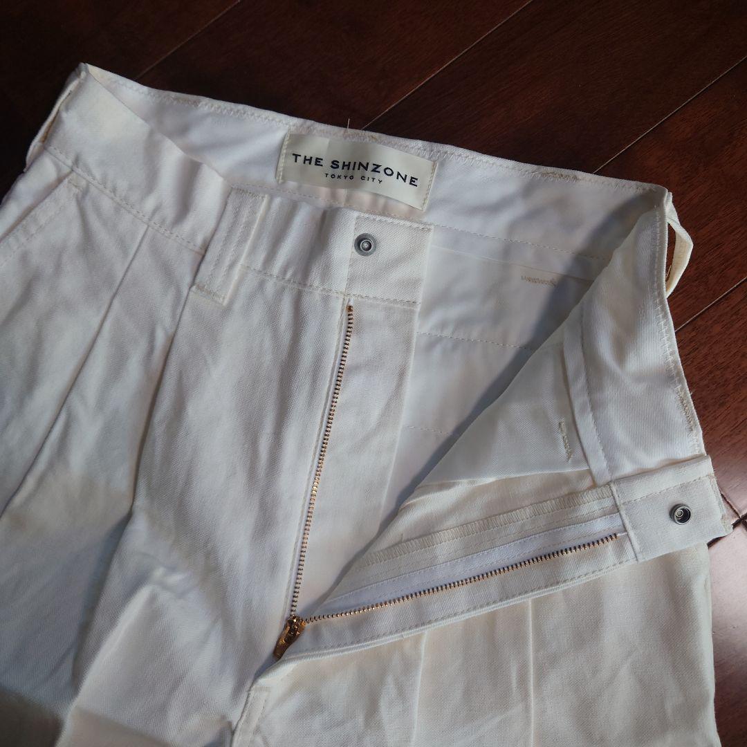 美品★SHINZONE コットンリネン ショートパンツ 36 ホワイト
