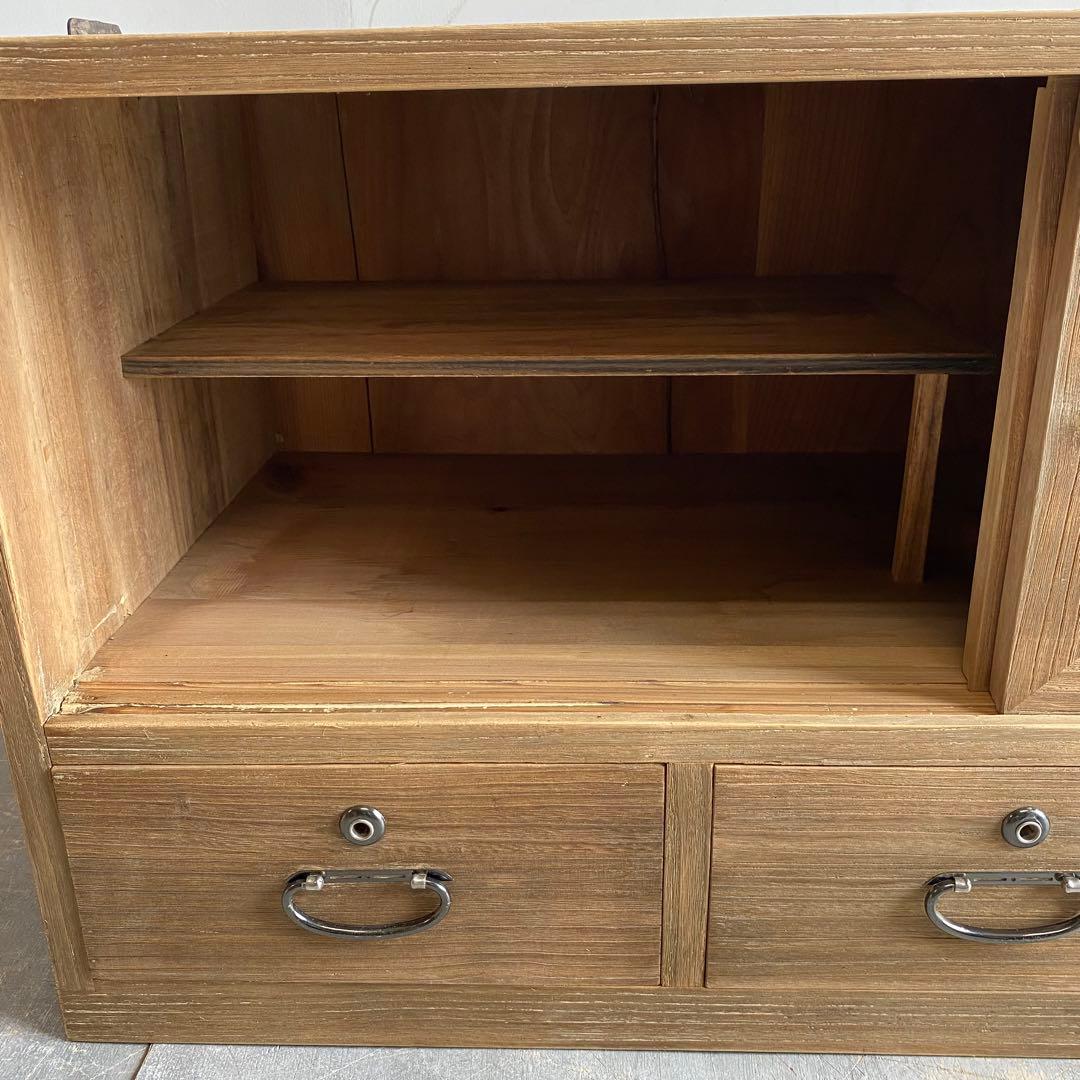 ヴィンテージ 箪笥 チェスト テレビ台 桐 杉 無塗装 昭和レトロ z434