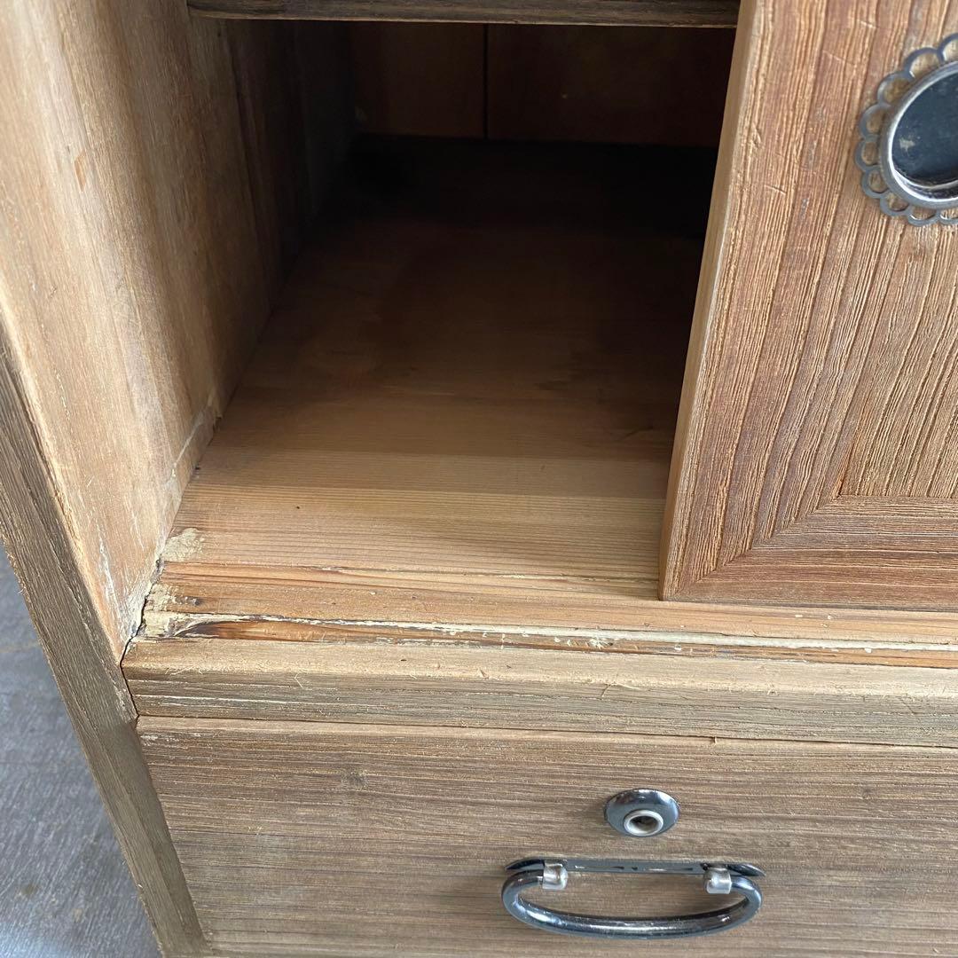 ヴィンテージ 箪笥 チェスト テレビ台 桐 杉 無塗装 昭和レトロ z434