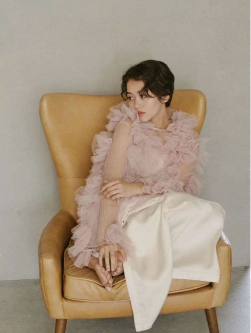 トップス NOTREemor tulle veil tops pink