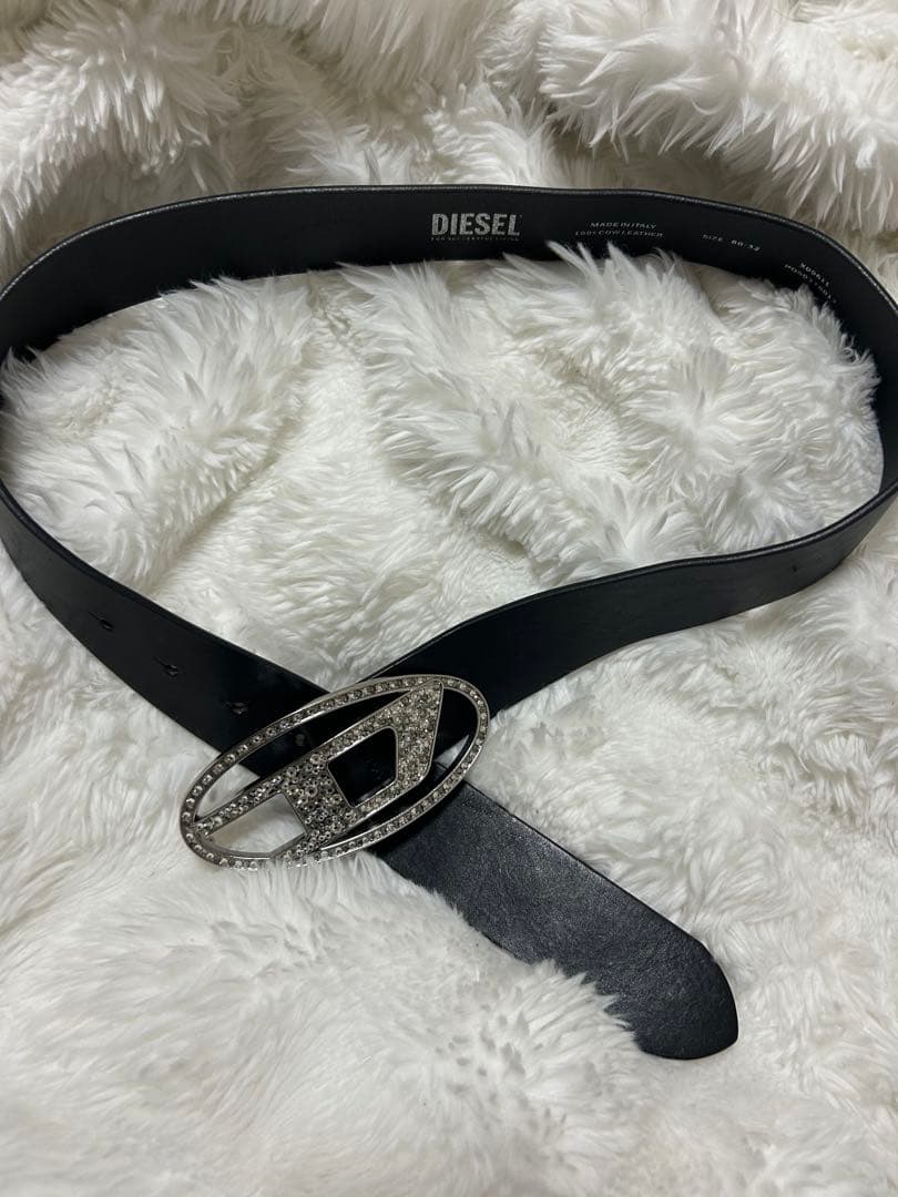 DIESEL レザー ベルト ストーン付き 正規品