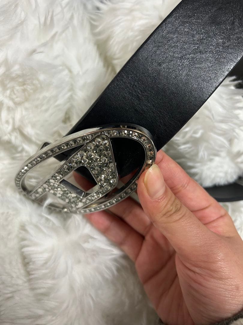 DIESEL レザー ベルト ストーン付き 正規品