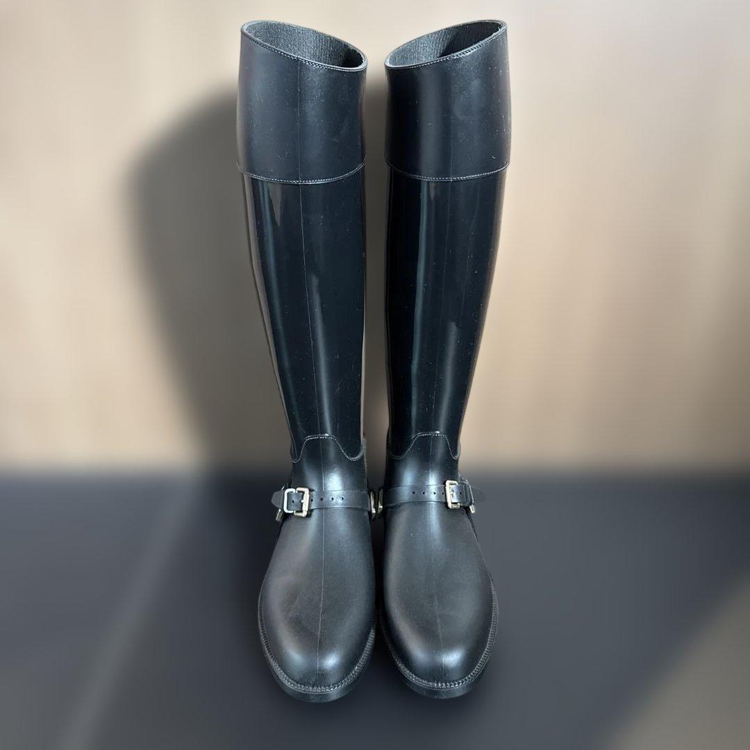 JIMMY CHOO ジミーチュウ　ストラップ付き　レインブーツ 黒　37