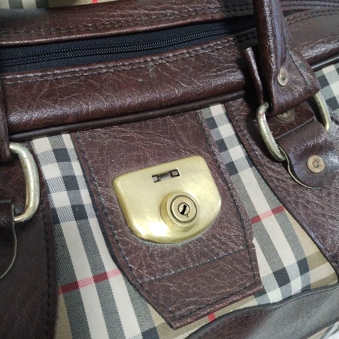 大容量 バーバリー 旅行バッグ ボストンバッグ ノバチェック シャドーホース