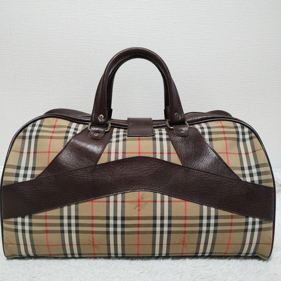 大容量 バーバリー 旅行バッグ ボストンバッグ ノバチェック シャドーホース
