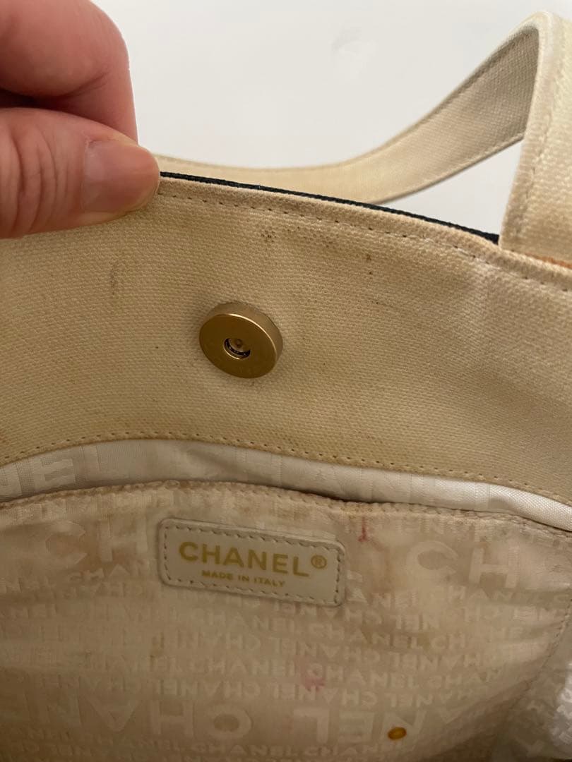 CHANEL トートバッグ 布　汚れあり