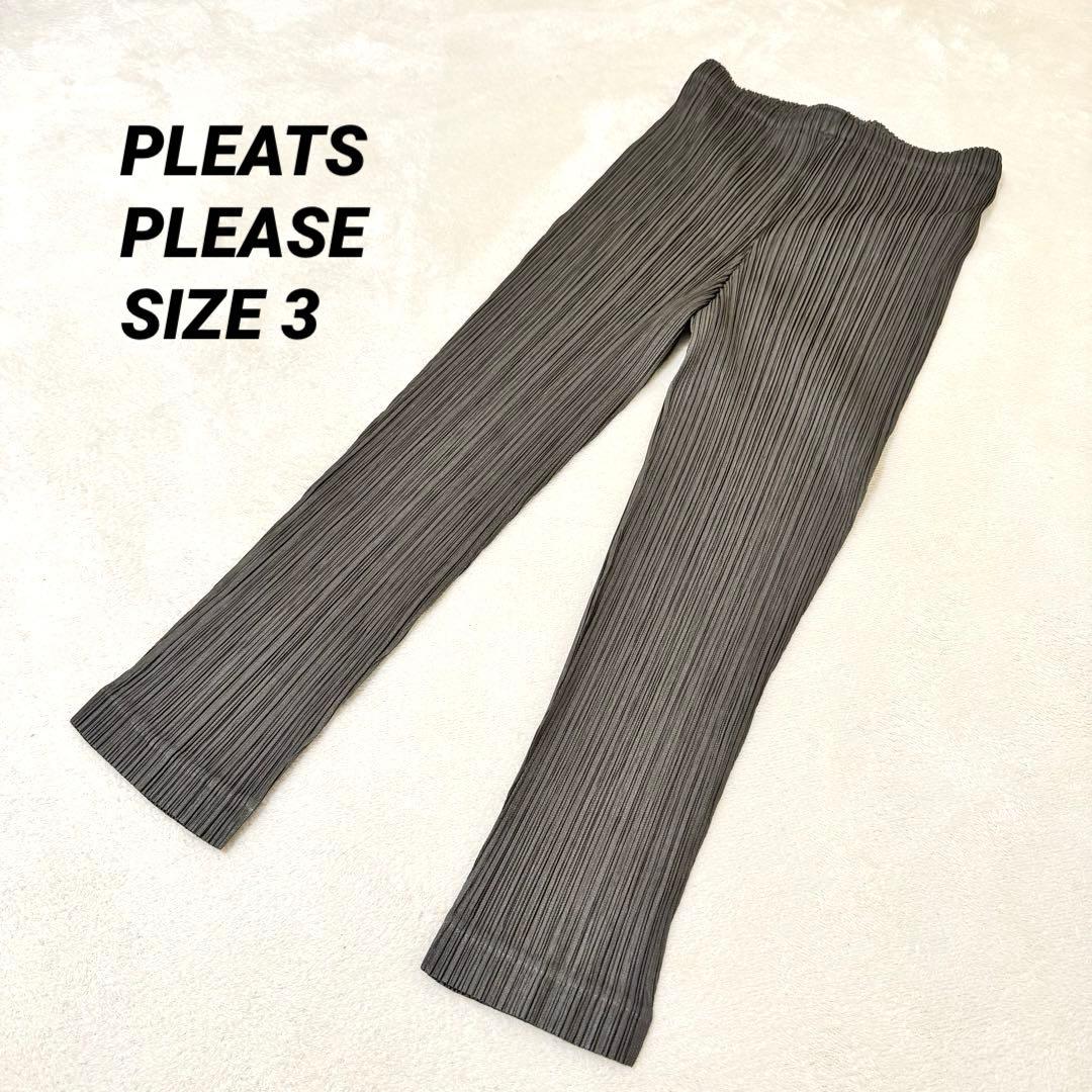 極美品✨PLEATS PLEASE 七部丈　グレー　ボトムス　サイズ3