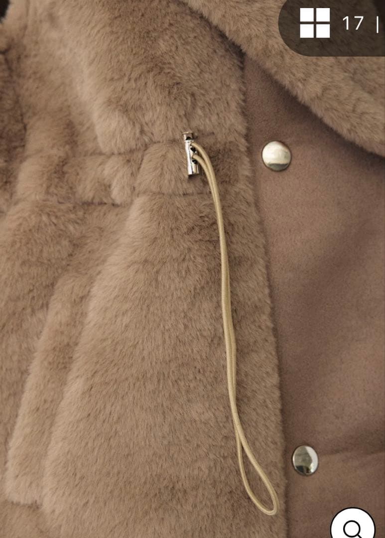 ★★frene★★ テディボアウエストドロストベスト　ベージュ