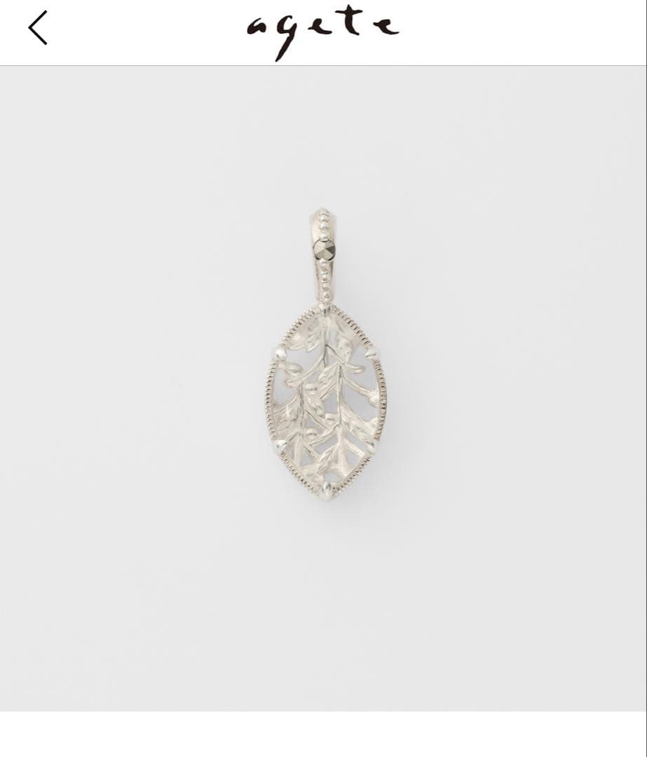 agete シルバークォーツ／マーカサイトチャーム