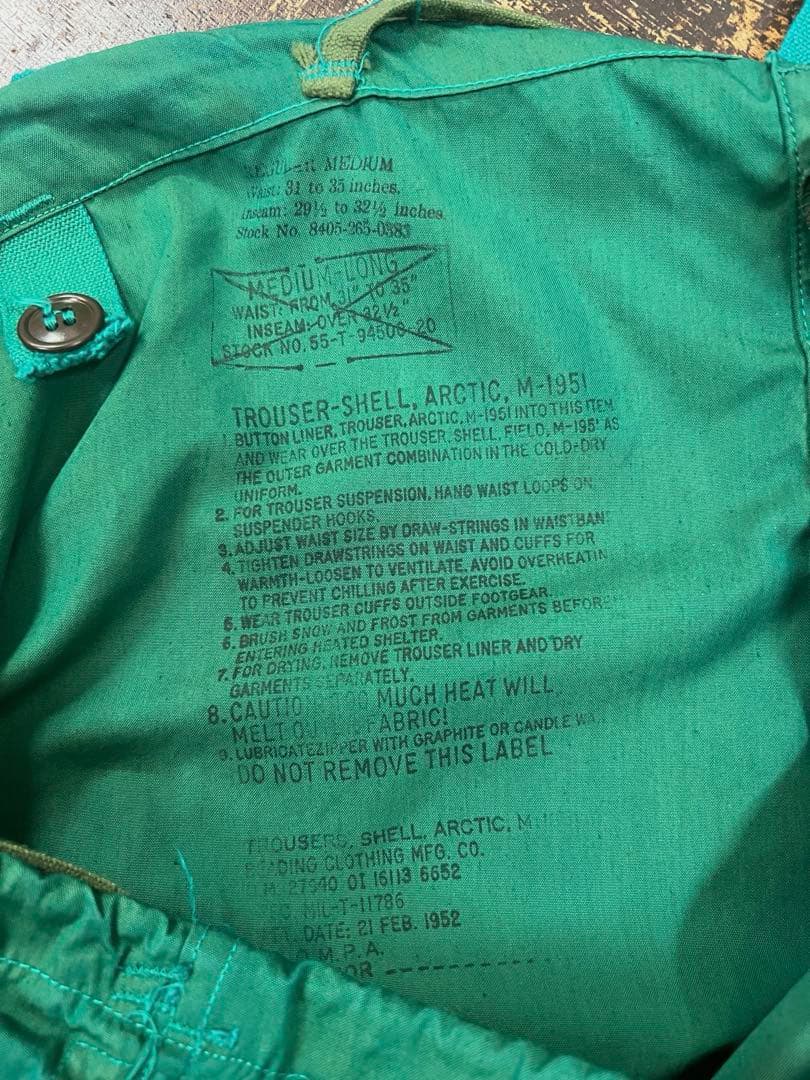 50s 後染め m-51 M カーゴパンツ オーバーパンツ グリーン M-R