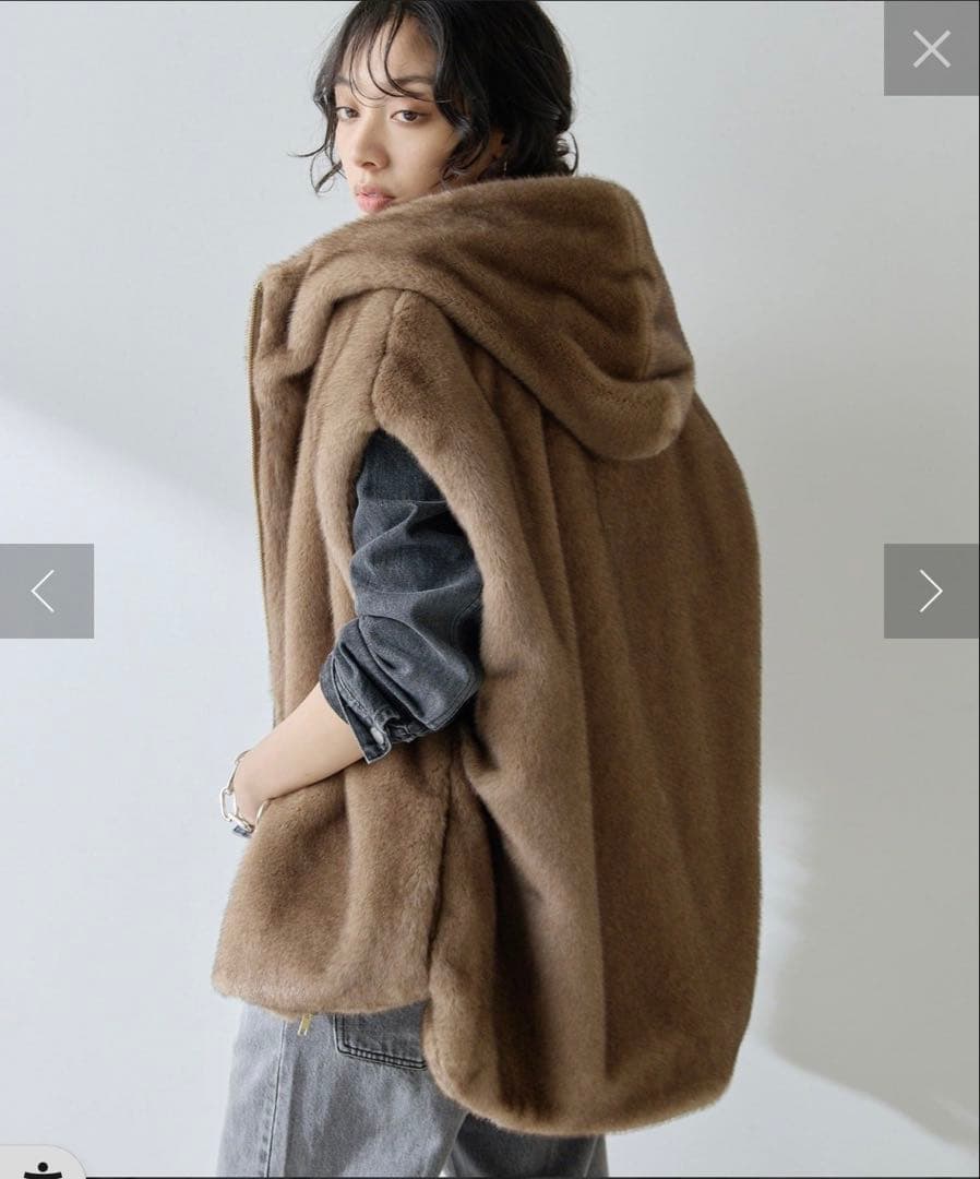 2025今季完売定価4.6万★ウィムガゼット ミンクフェイクファーブルゾン モカ