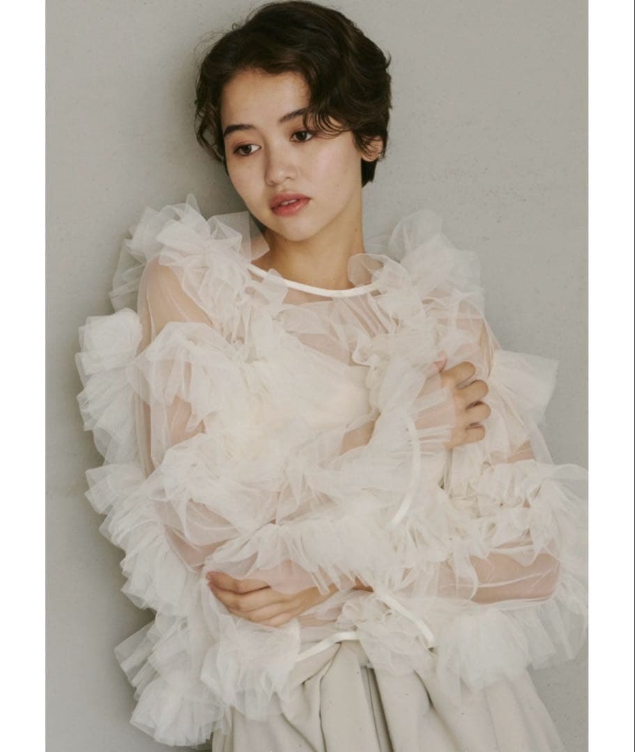 【NOTREemor】tulle veil tops アイボリー