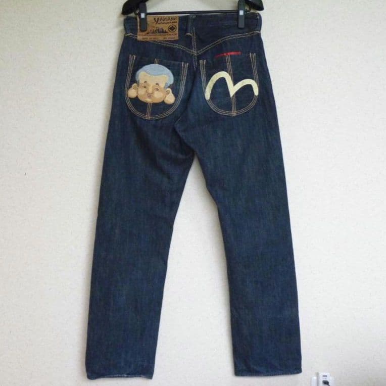 sa　エビス　EVISU　デニムパンツ　インディゴ　カモメ　刺繍　W31