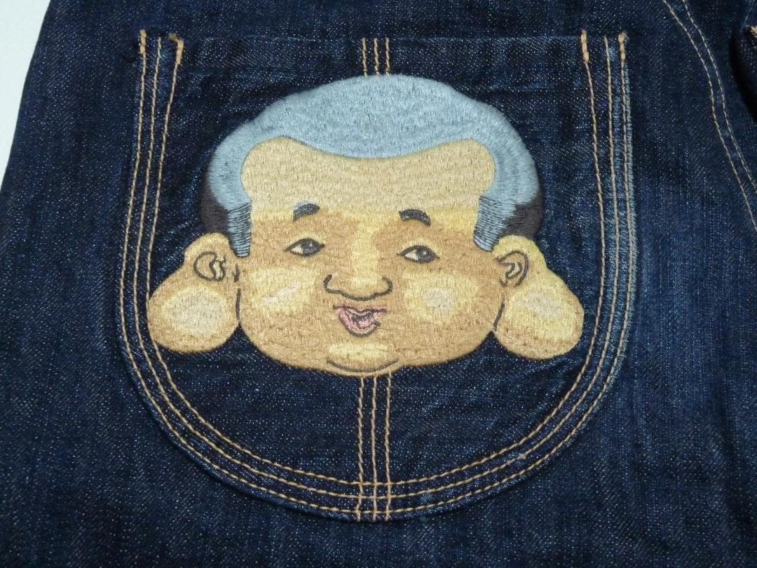 sa　エビス　EVISU　デニムパンツ　インディゴ　カモメ　刺繍　W31