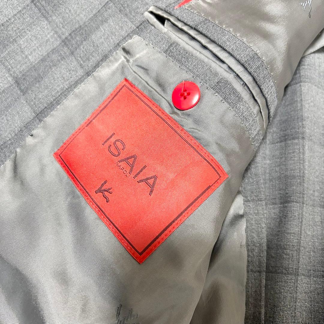 最高級美品　イザイア　ISAIA スーツセットアップ　グレー　グレンチェック