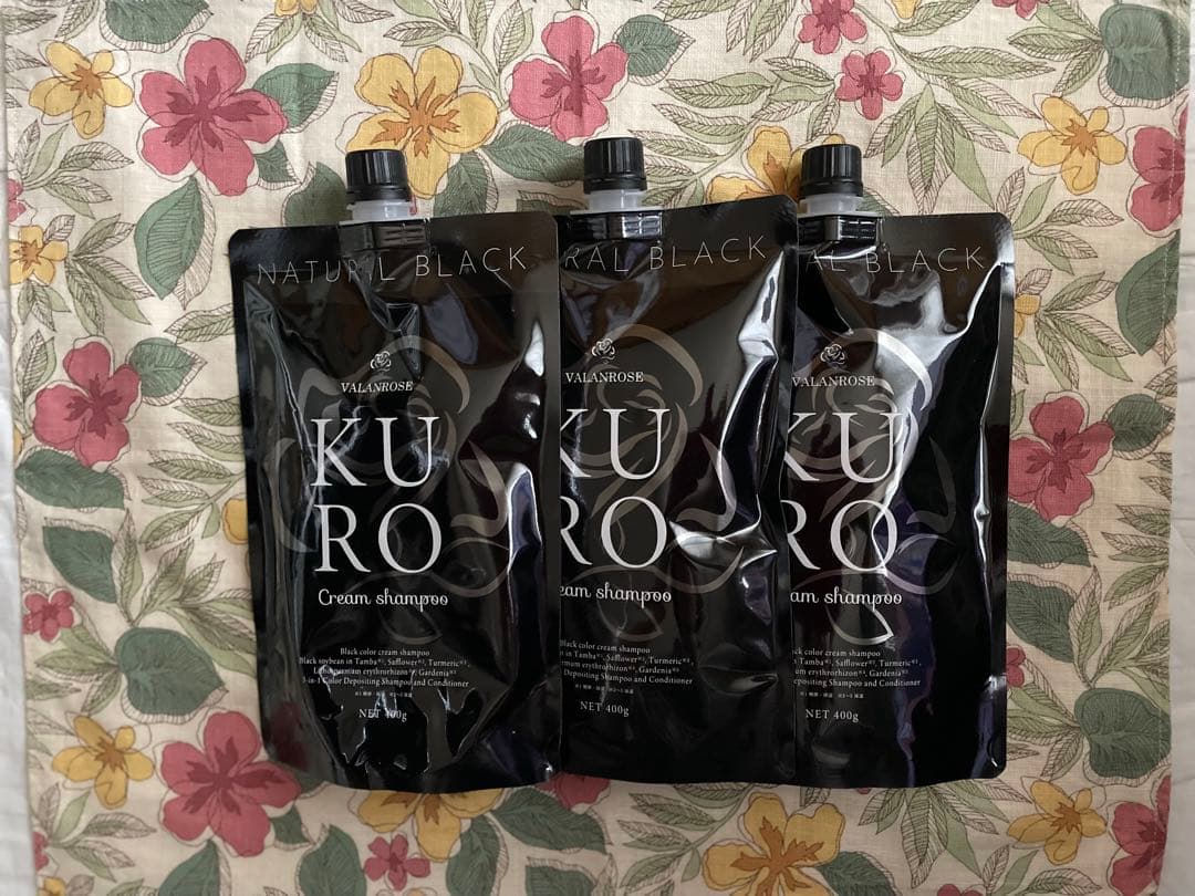 バランローズKUROクリームシャンプー(ナチュラルブラック)400g3個セット