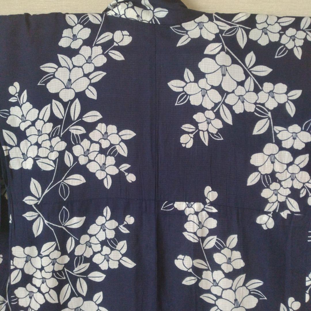 綿紅梅　広衿手縫い仕立て浴衣